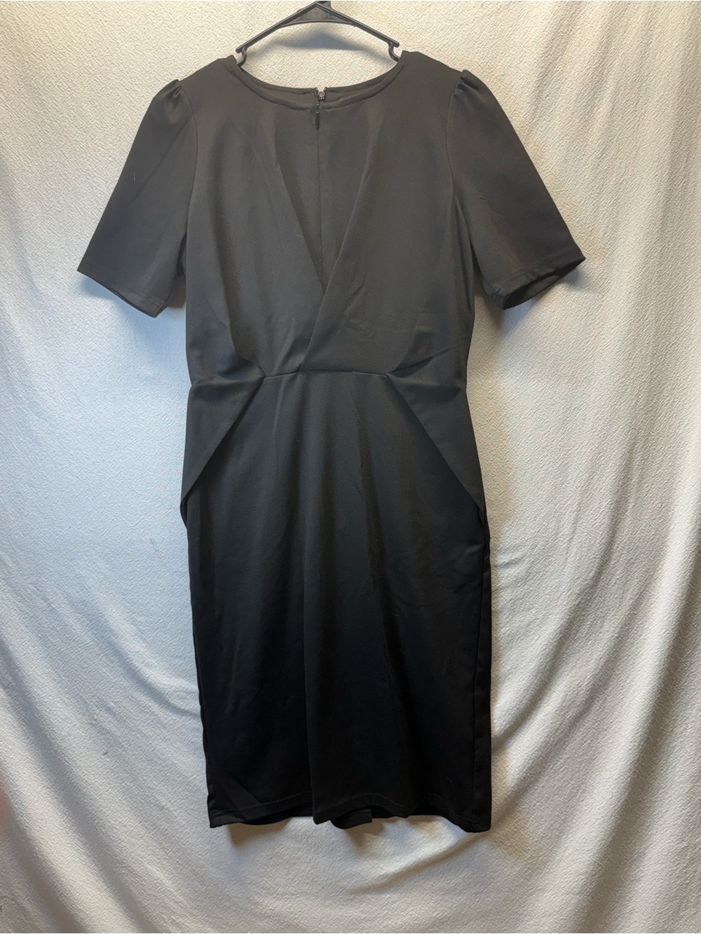 Power Glam Black Edgy Front & Back Zipper Sassy Work to Date Dress Metro Vibe